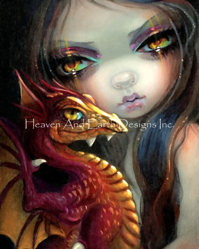 Diamond Painting Canvas - Mini Golden Eyed Dragonling - Click Image to Close